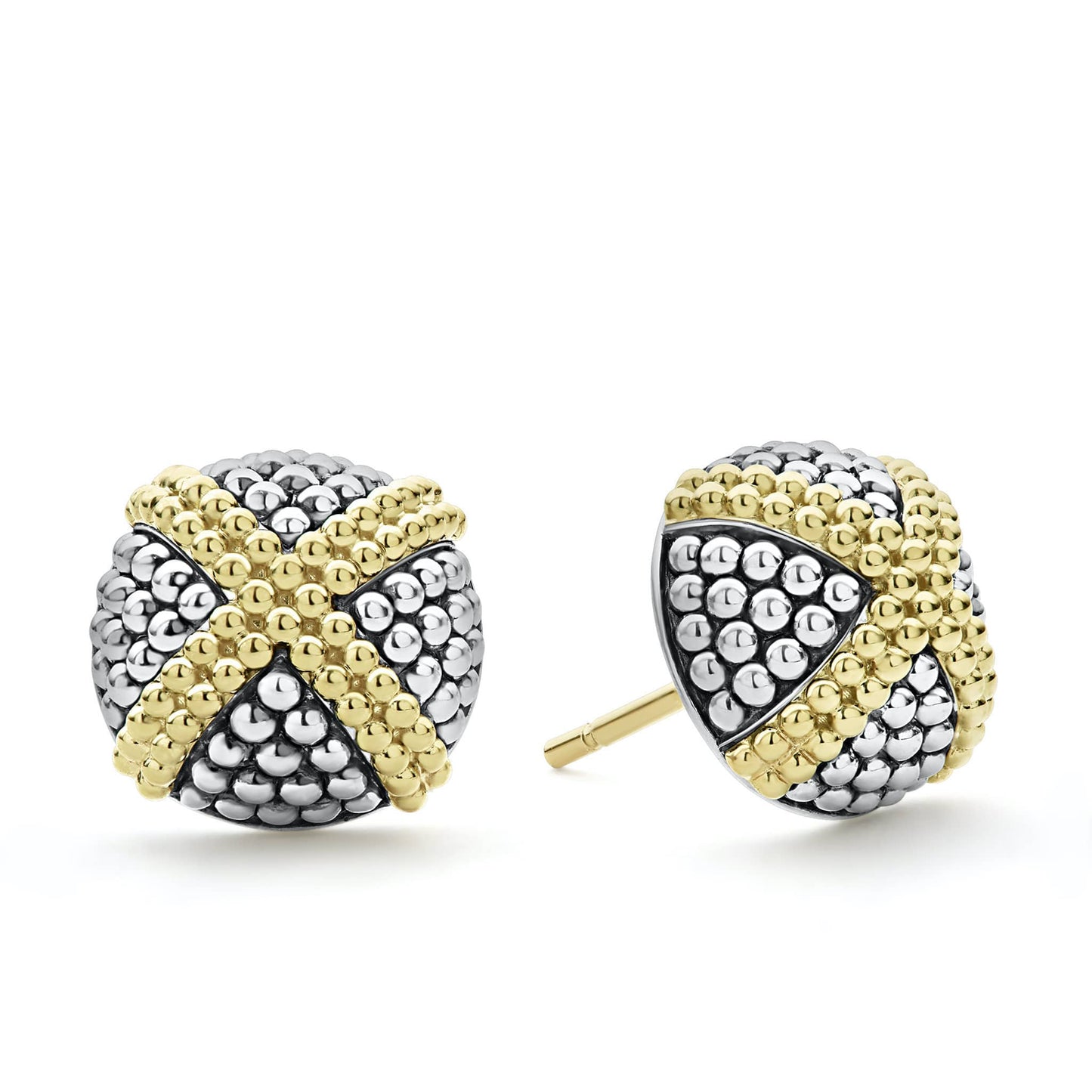 Signature Caviar Two-Tone X Stud Earrings