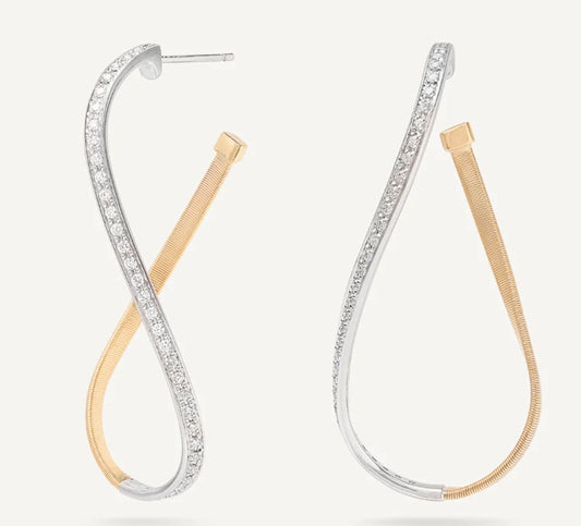 Marrakech Collection Twisted Diamond Hoops