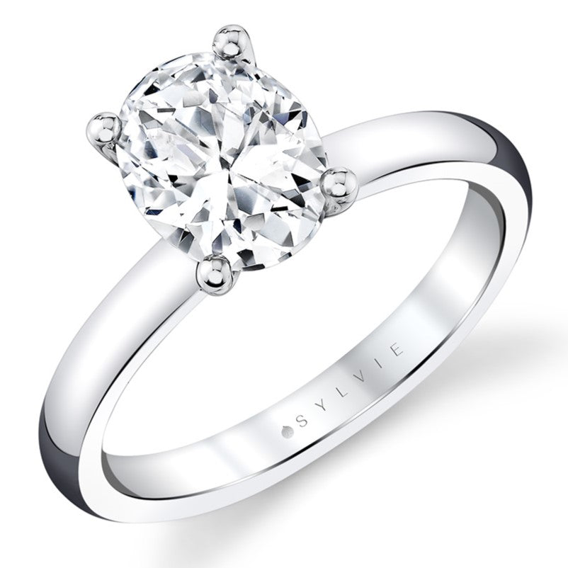 Solitaire Engagement Mounting for 2 CT Oval Center