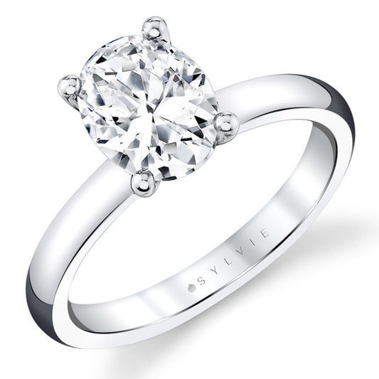 Solitaire Engagement Mounting for 2 CT Oval Center