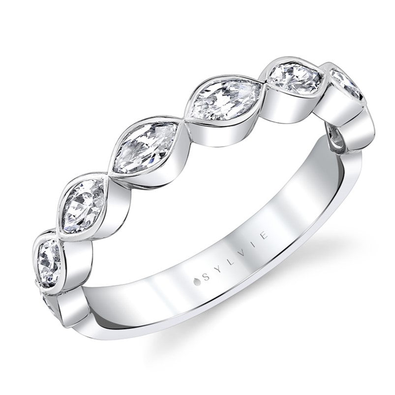 Marquise Cut Diamond Wedding Band