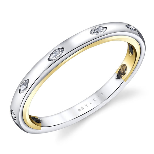 Lydia Collection Shell Iconelle Diamond Wedding Band