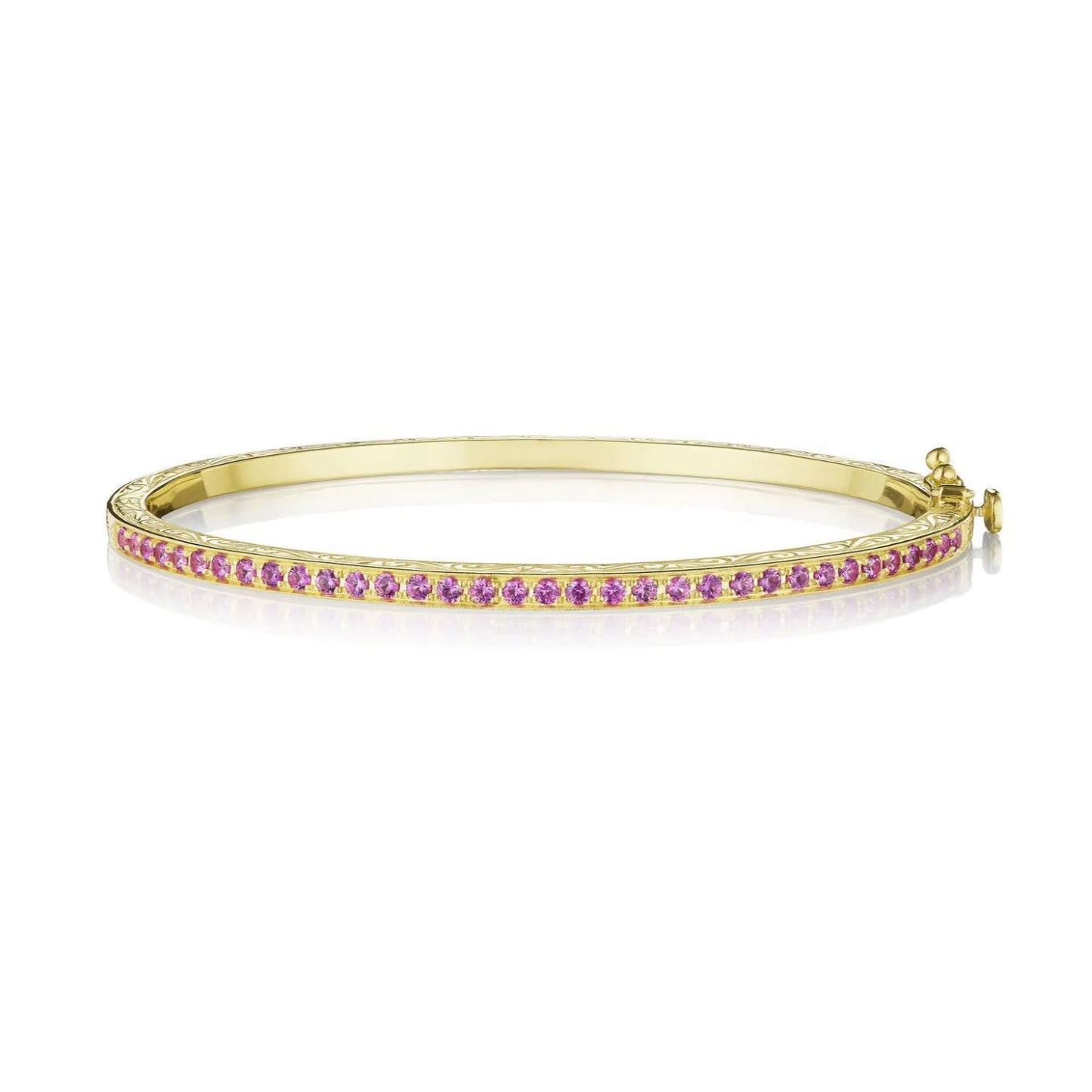 Thin Pink Sapphire Bangle
