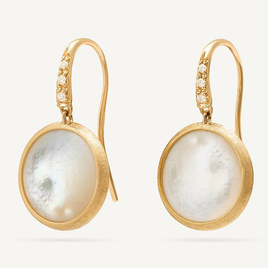 Jaipur Collection Mother-of-Pearl Drop Earrings with Diamond Accents