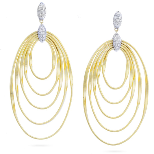 Marrakech Onde Large Circle Drop Earrings with Diamond Accents