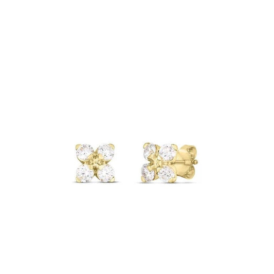 Love in Verona Flower Diamond Stud Earrings