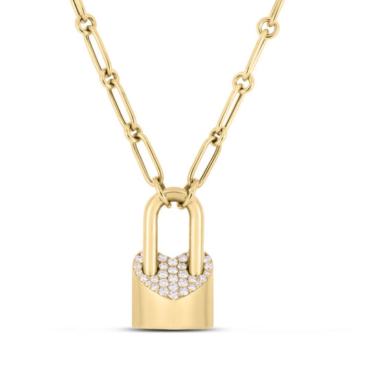 Cialoma Collection Diamond Heart Lock Necklace
