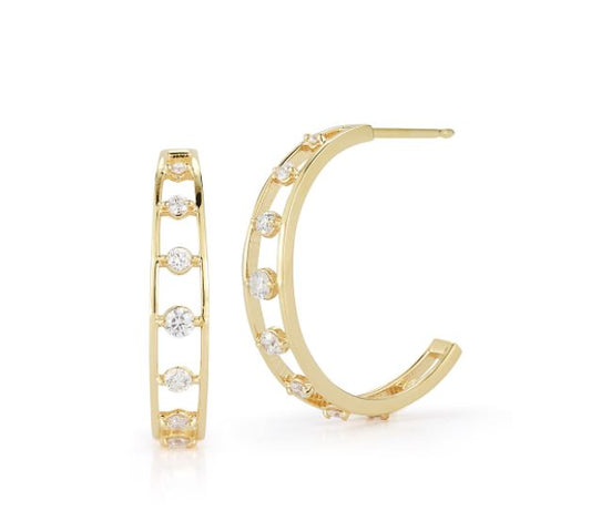 Paris Collection Diamond Hoop Earrings