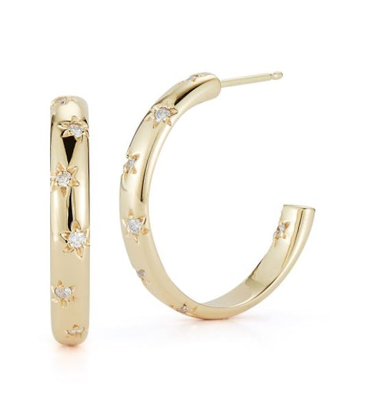Melody Collection Diamond Hoop Earrings