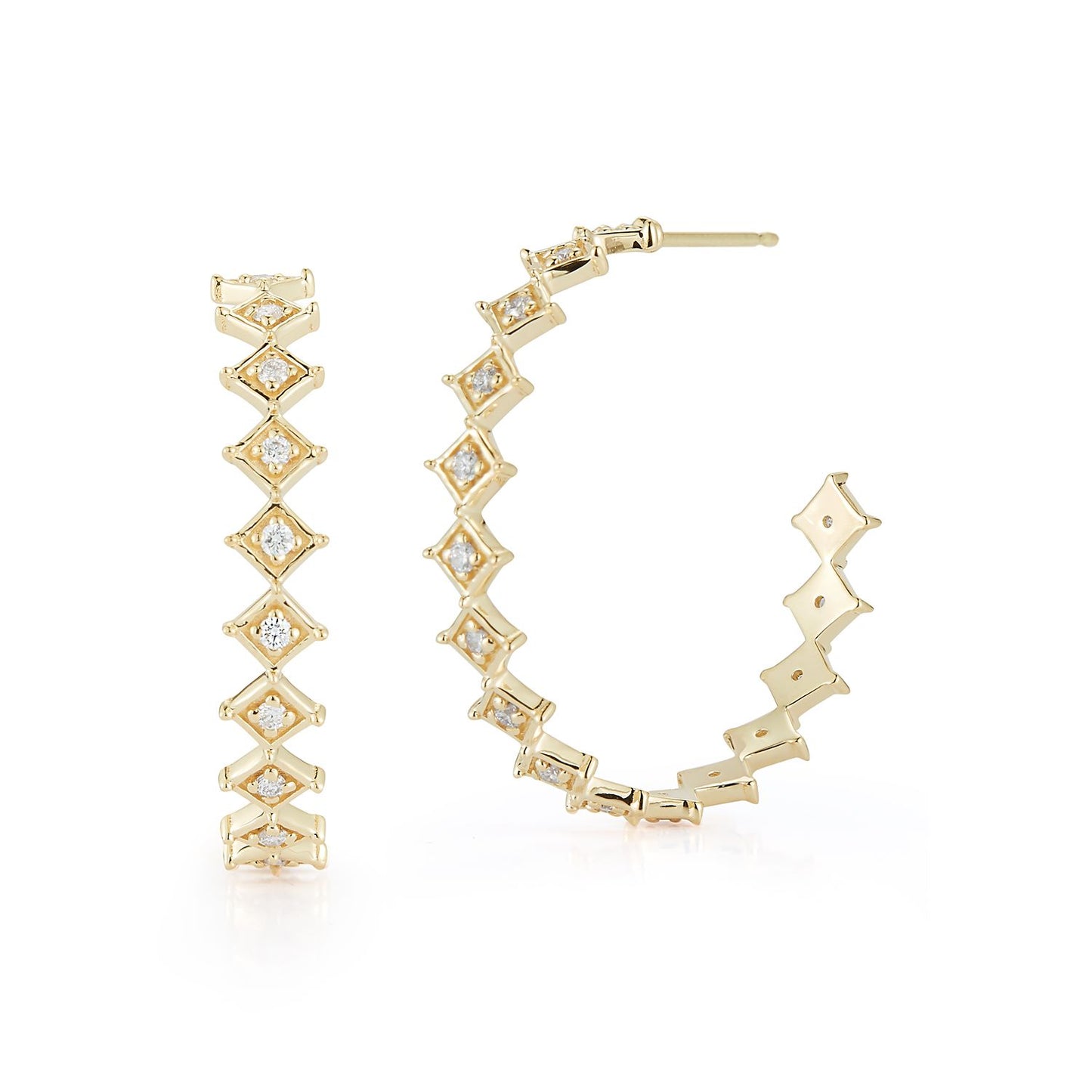 Reed Collection Diamond Hoop Earrings