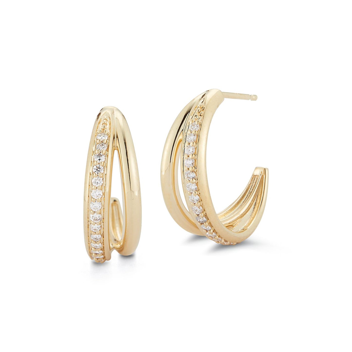 Geneva Collection Diamond Hoop Earrings