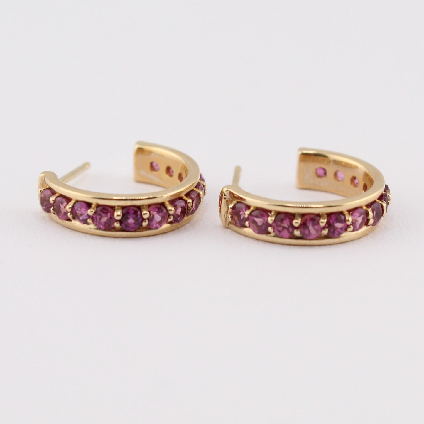 Rhodolite Garnet Hoops