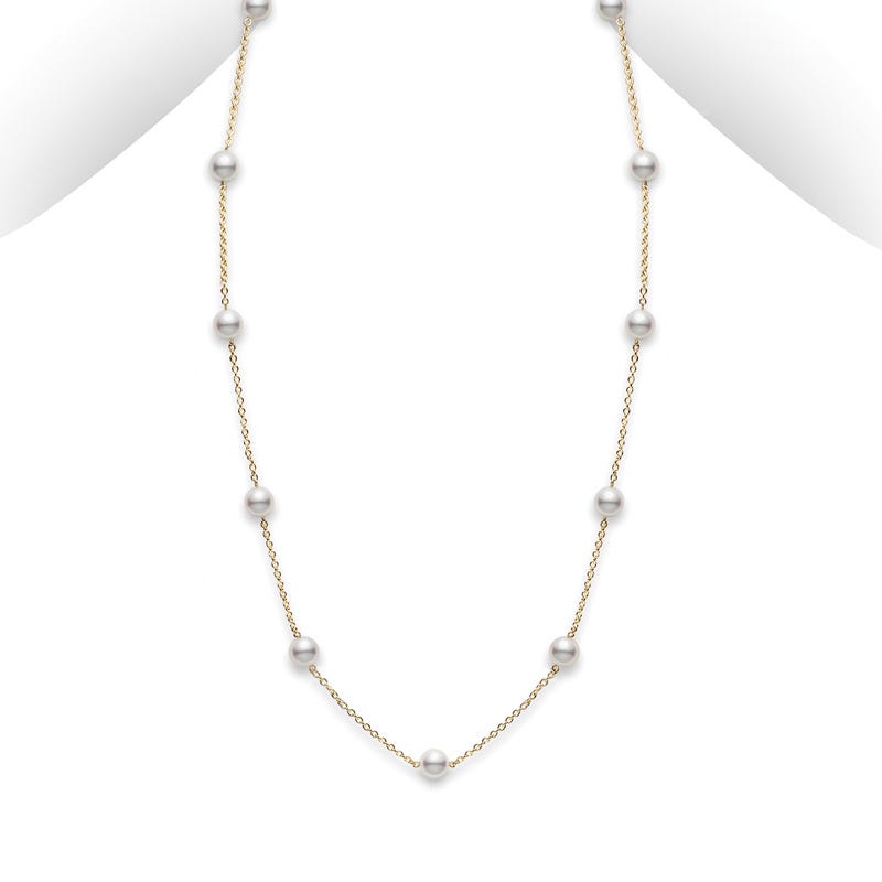 Akoya Basics Collection Cultured Pearl Station Necklace