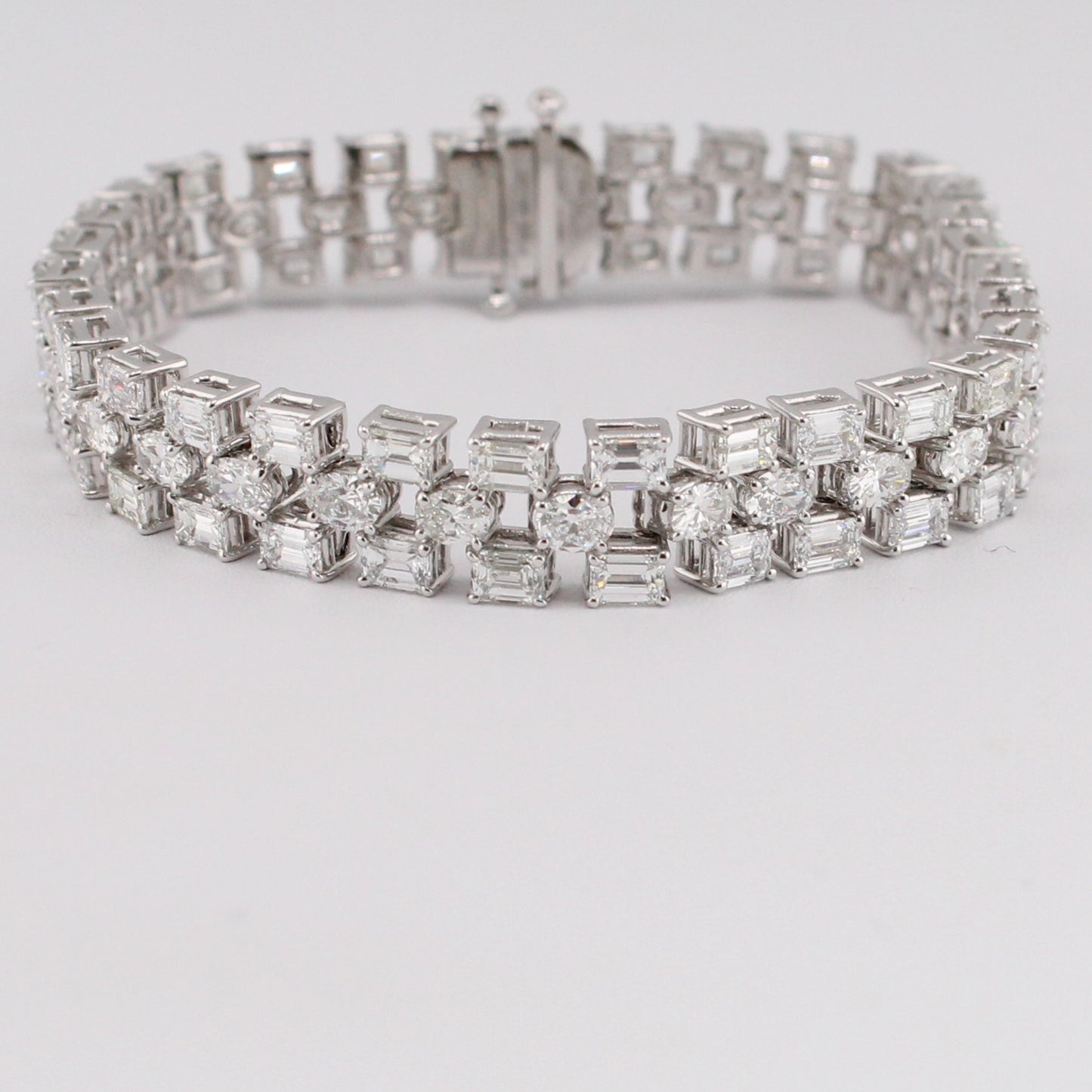 Three-Row Fancy Cut Diamond Bracelet