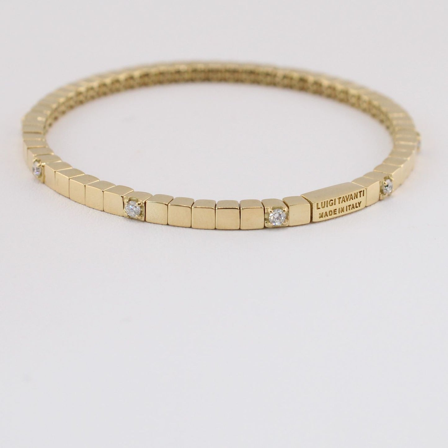 3MM Cube Stretch Bracelet with Diamonds