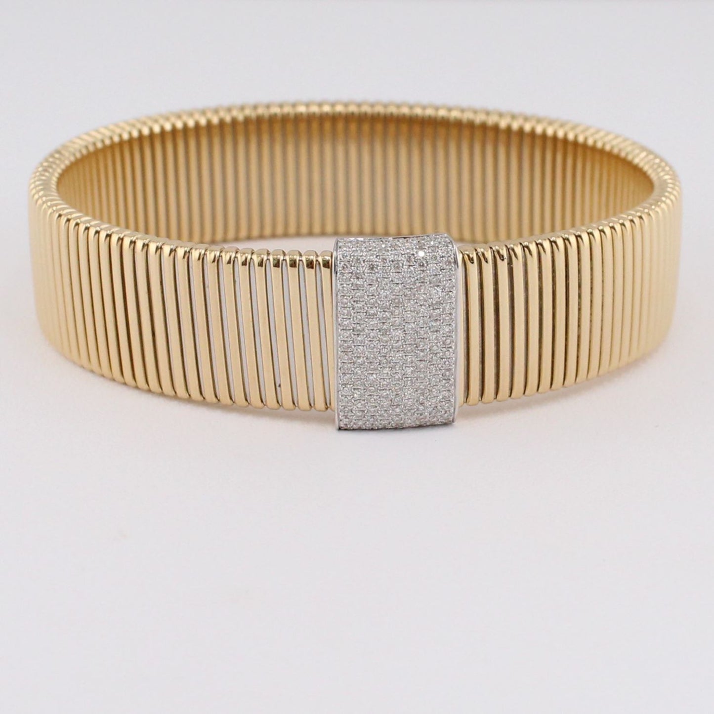 Flexible Cuff Bracelet with Diamonds