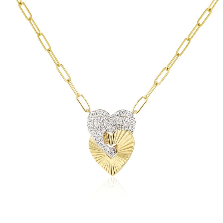Aura Collection Interlocking Diamond Heart Necklace