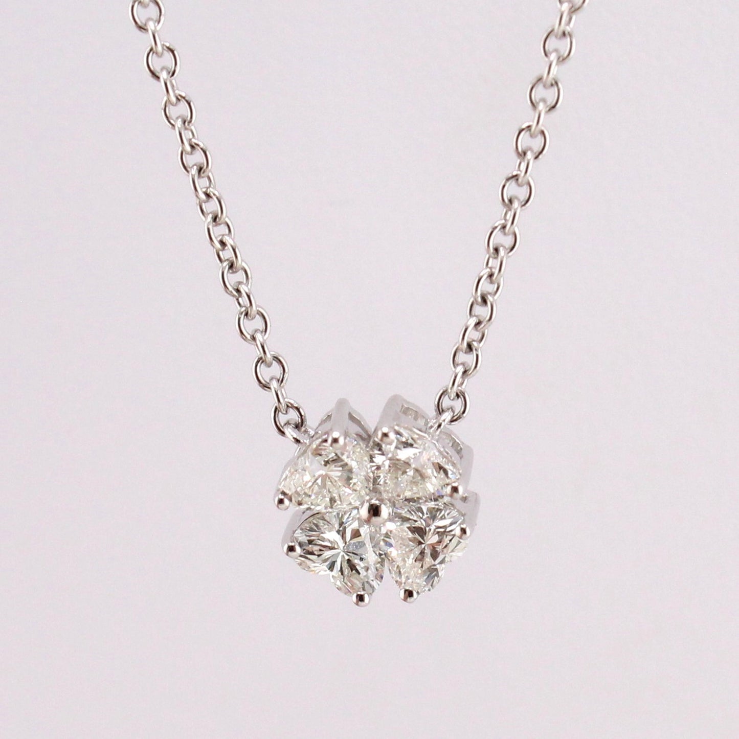 4-Heart Cut Diamond Pendant