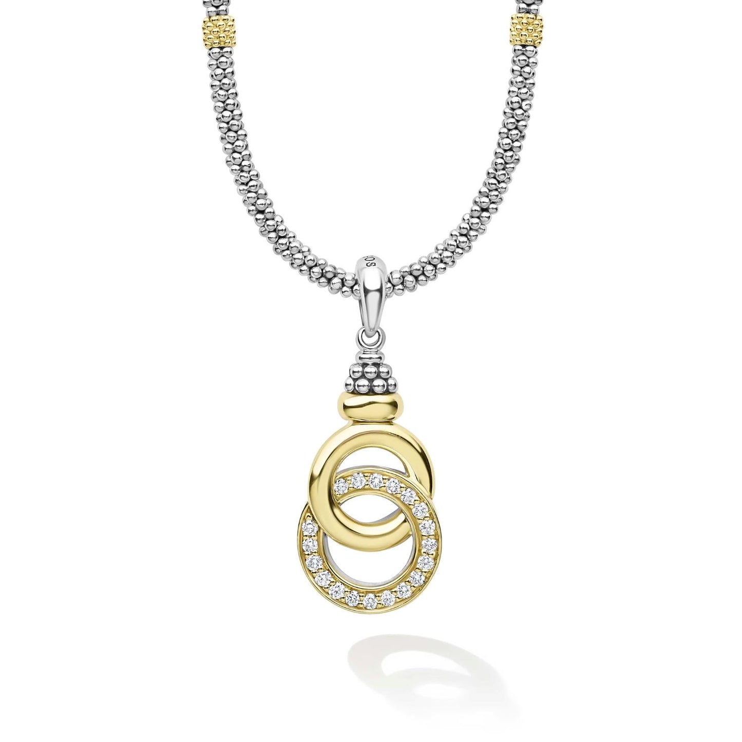 Signature Caviar Collection Interlocking Diamond Pendant Necklace
