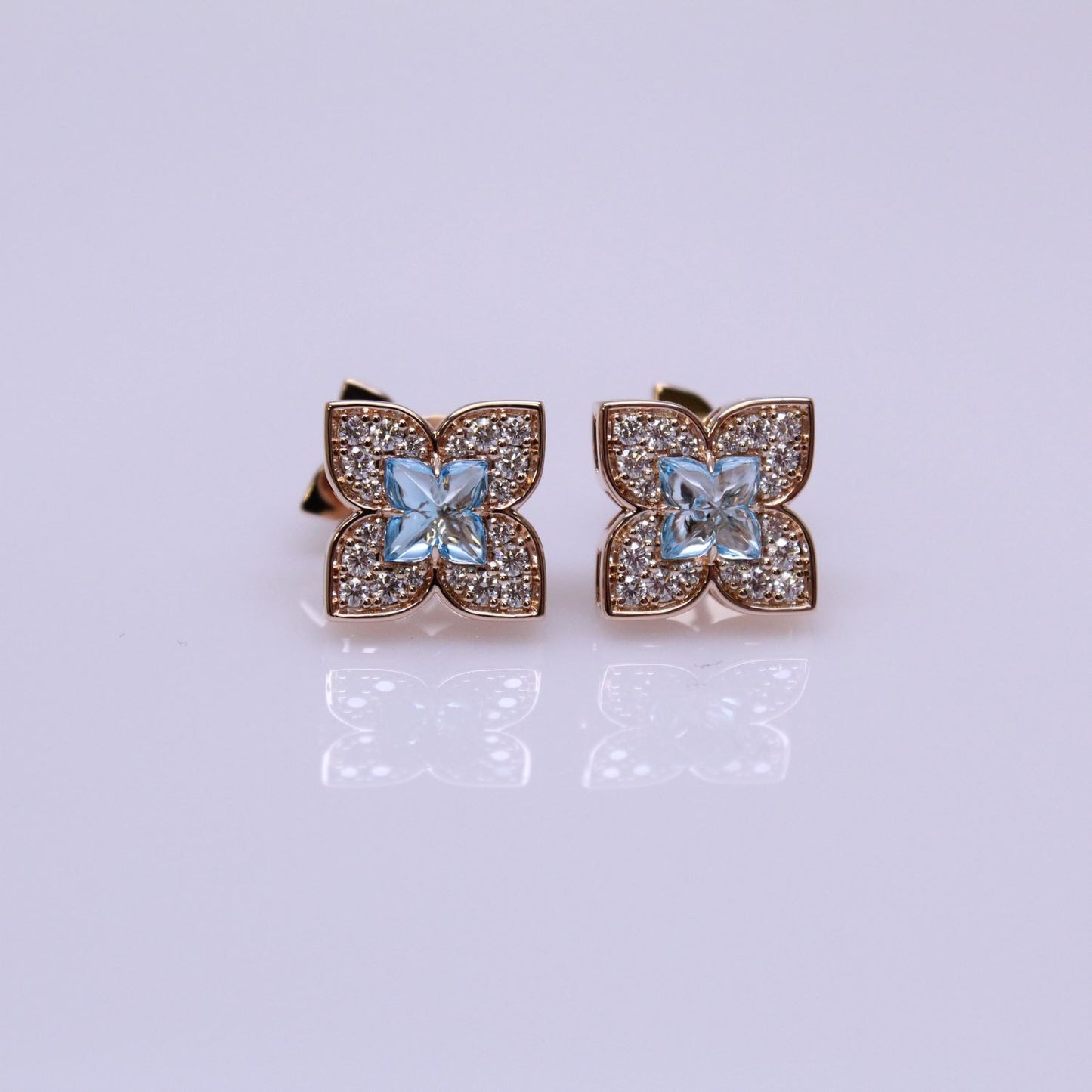 Venetian Princess Collection Blue Topaz and Diamond Earrings