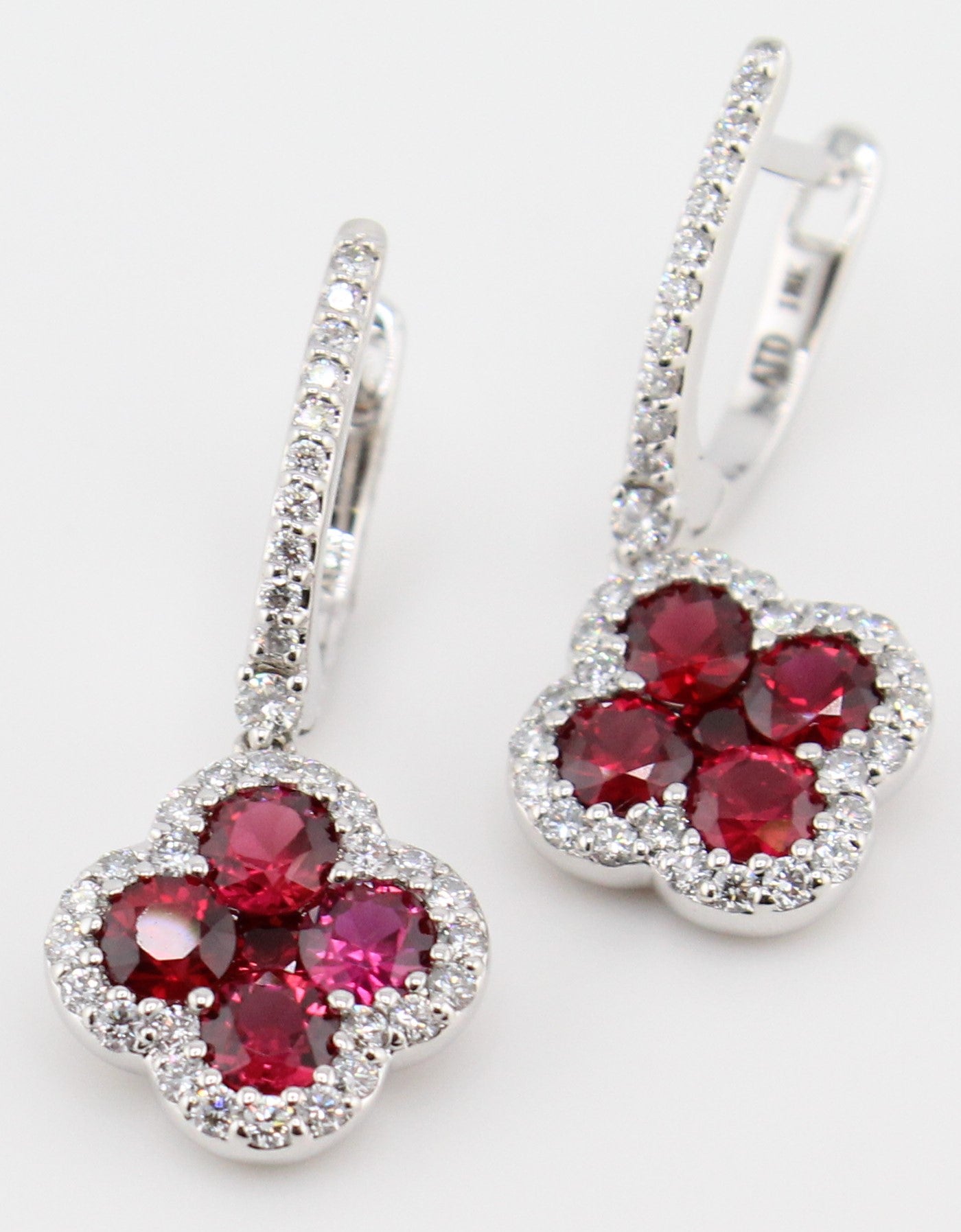 Ruby & Diamond Drop Earrings