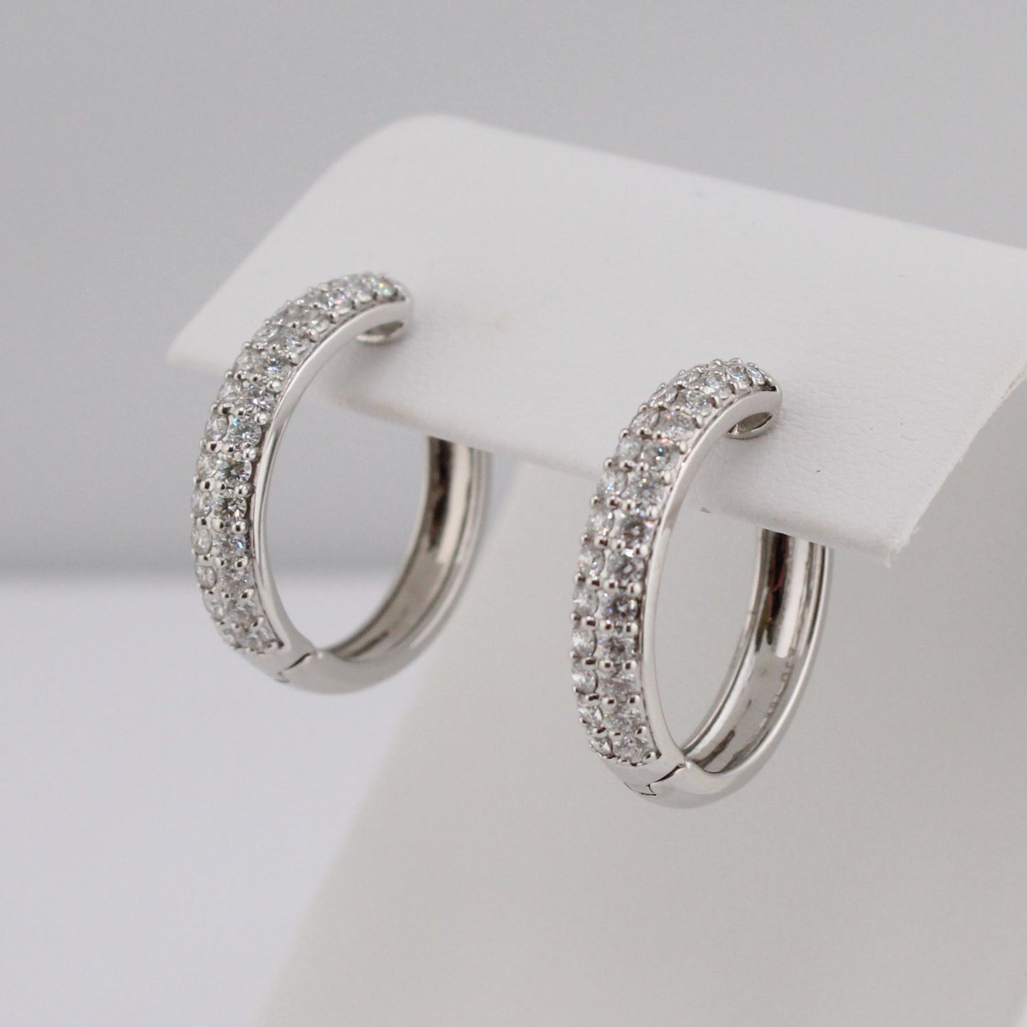 Two-Row Diamond Huggie Earrings