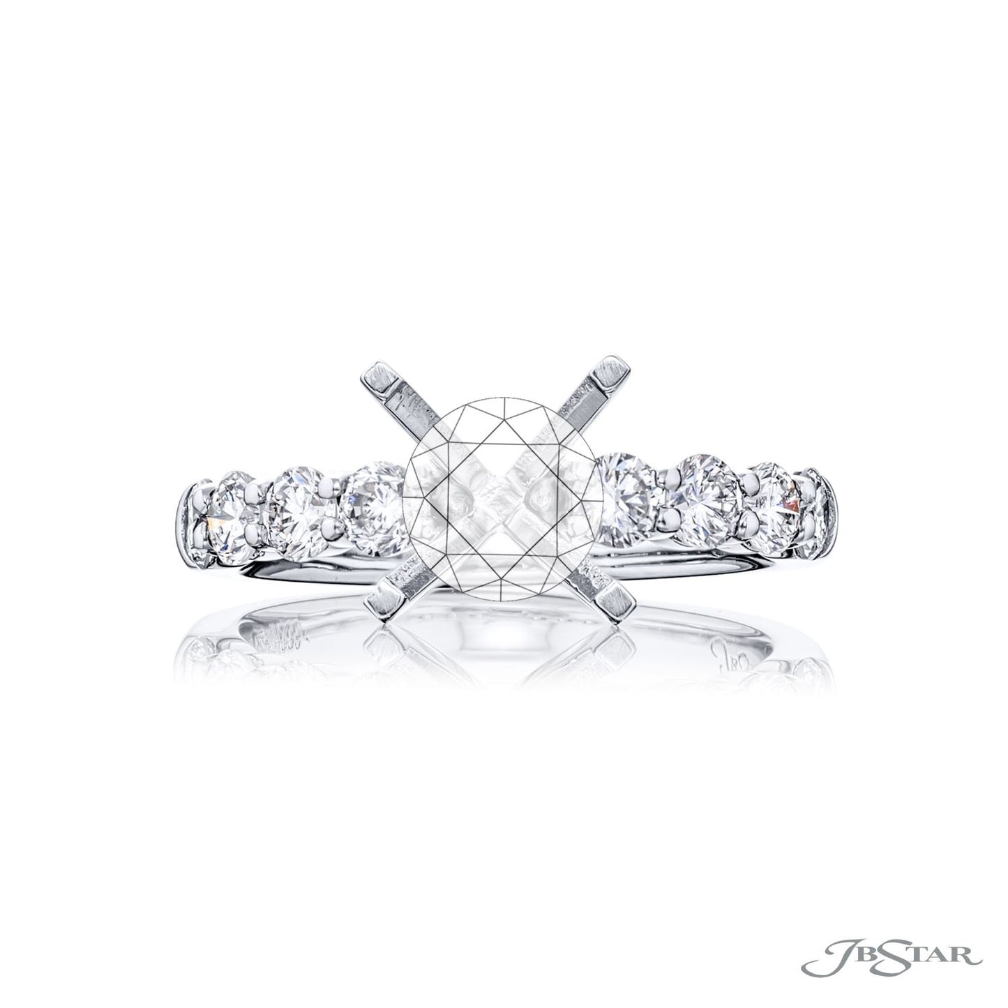 Platinum Shared Prong Diamond Mounting