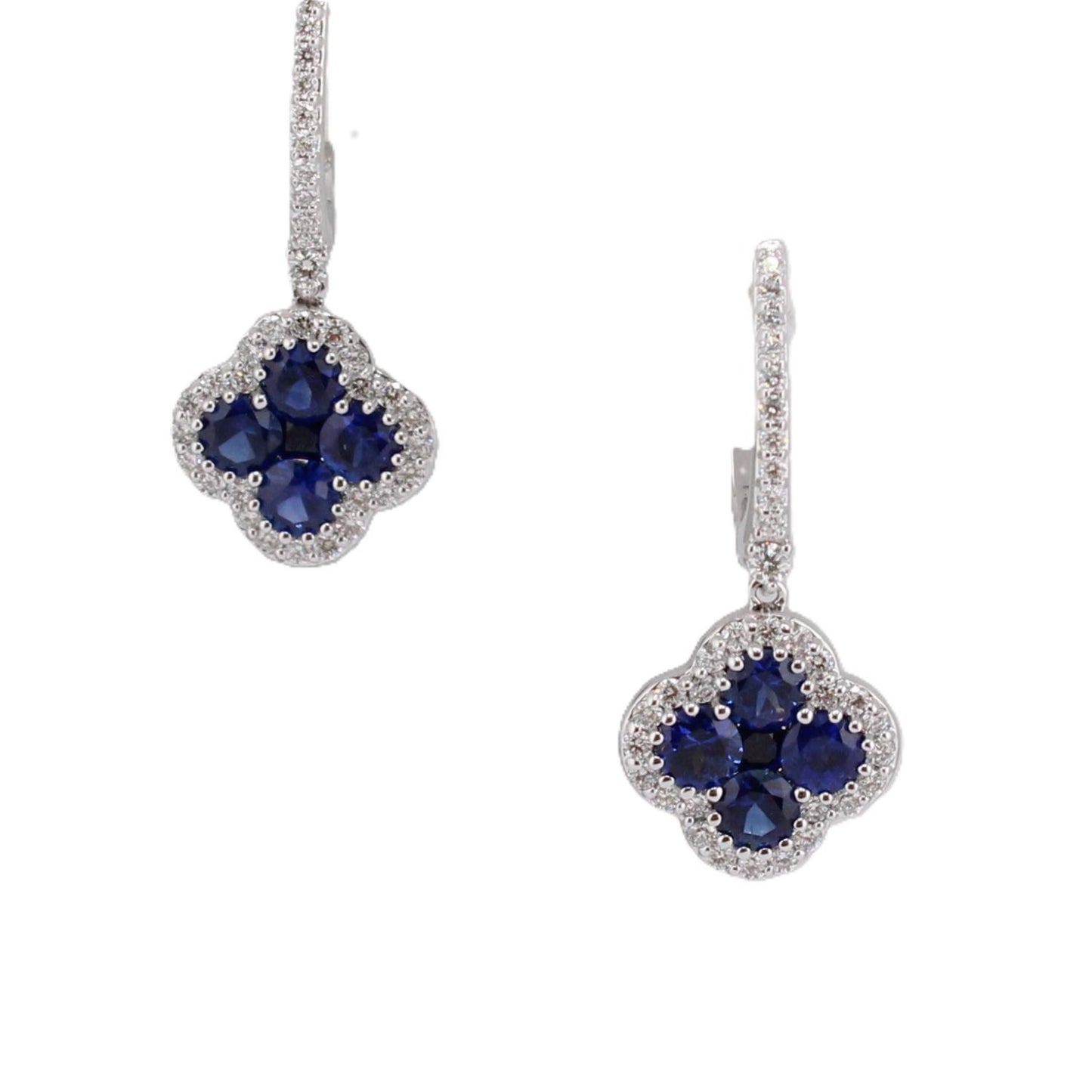 Blue Sapphire and Diamond Dangle Earrings