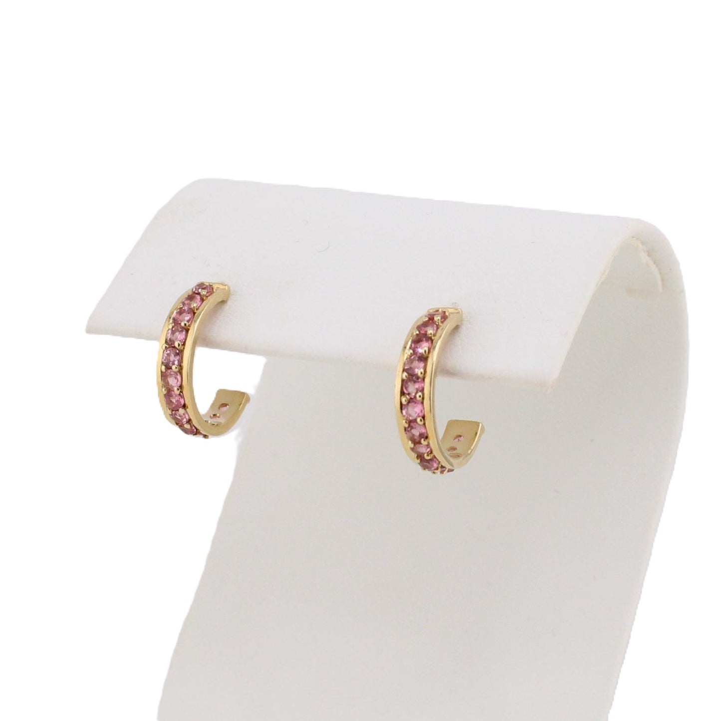 Pink Tourmaline Hoop Earrings
