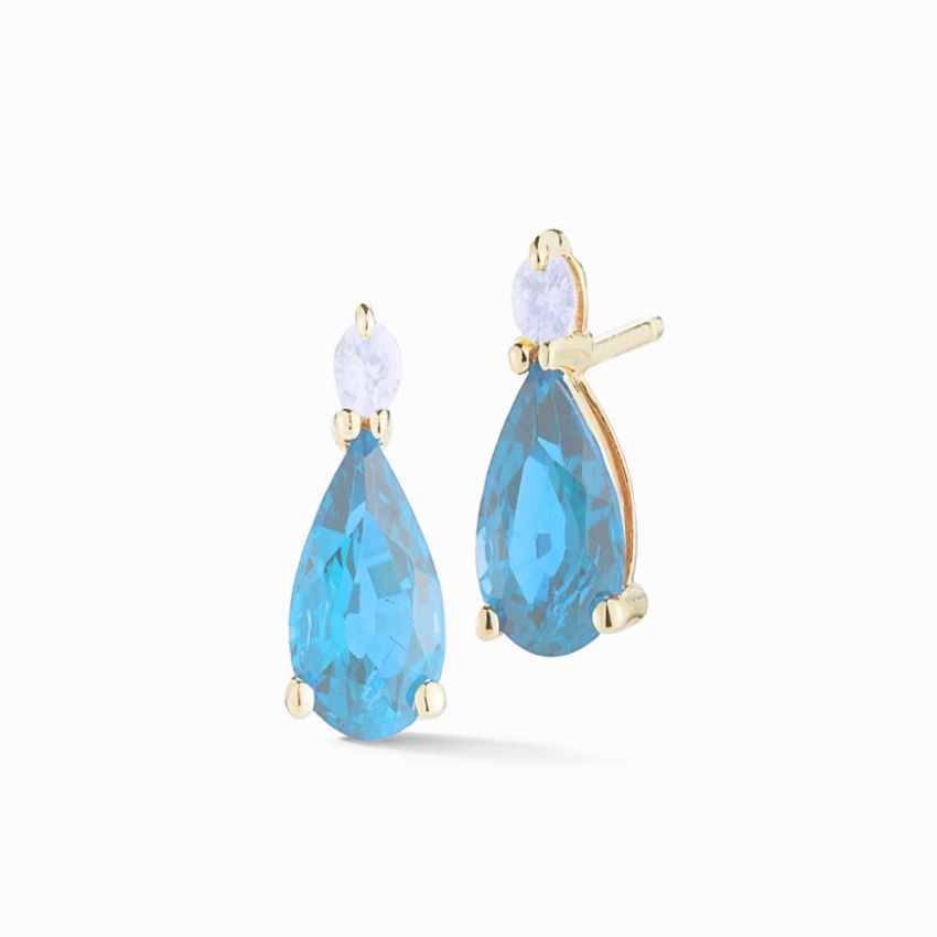 Dorothy Diamond & Blue Topaz Drop Earrings