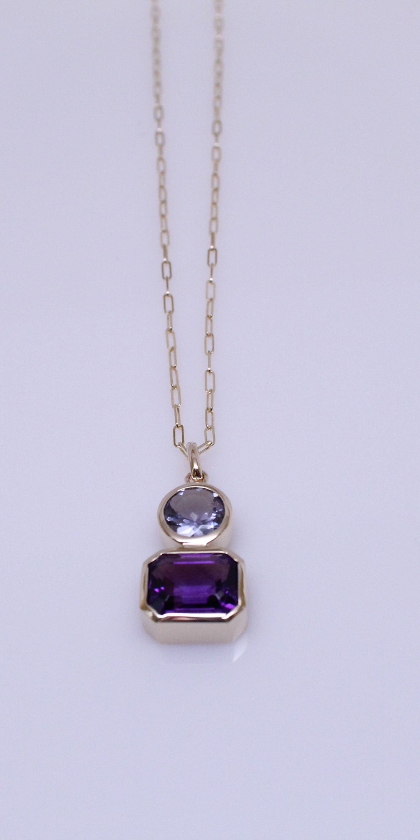 Amethyst and Iolite Pendant Necklace