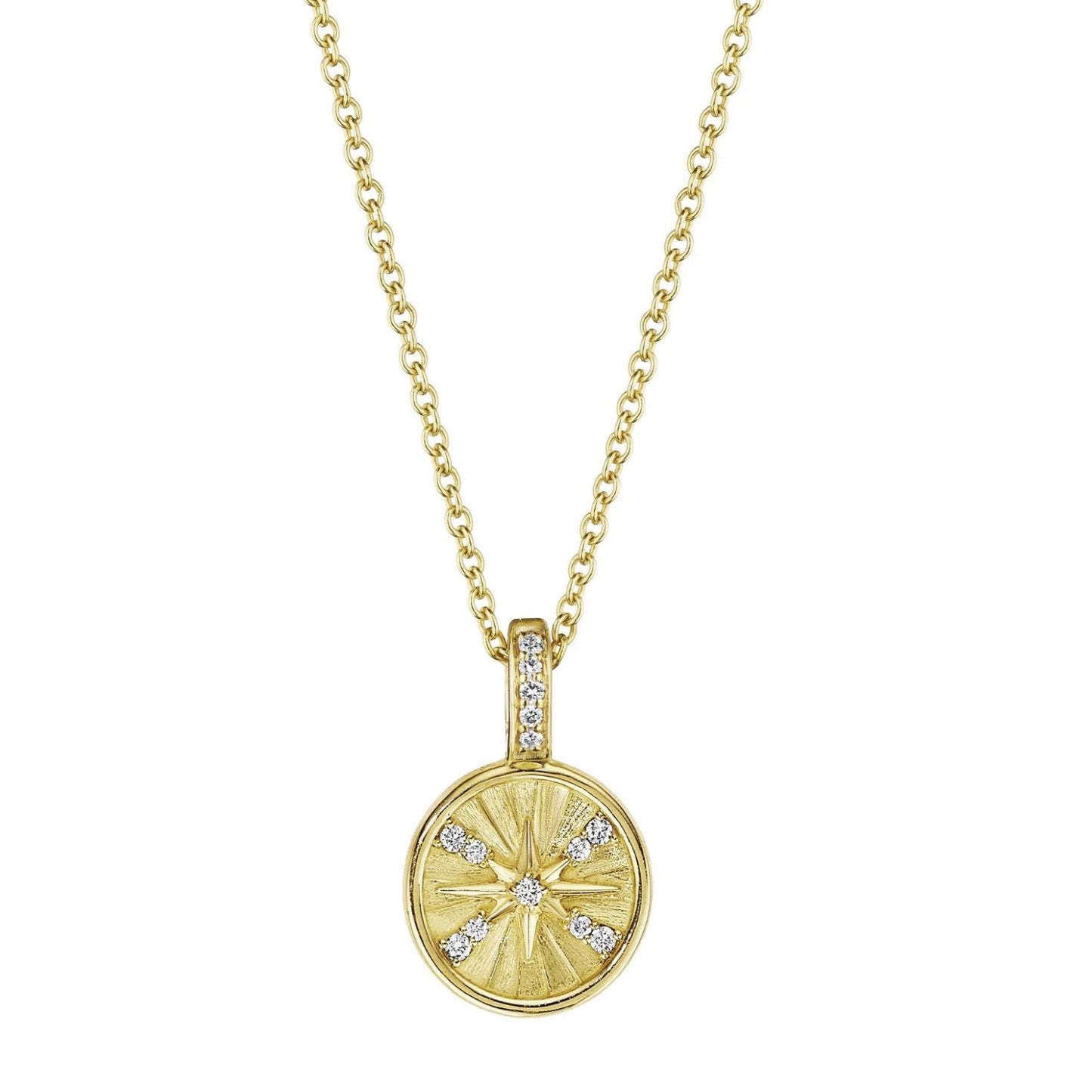 Petite Penny Round Starburst Necklace