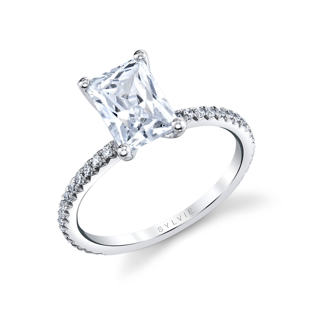 Adorlee Collection Radiant Cut Classic Engagement Ring -