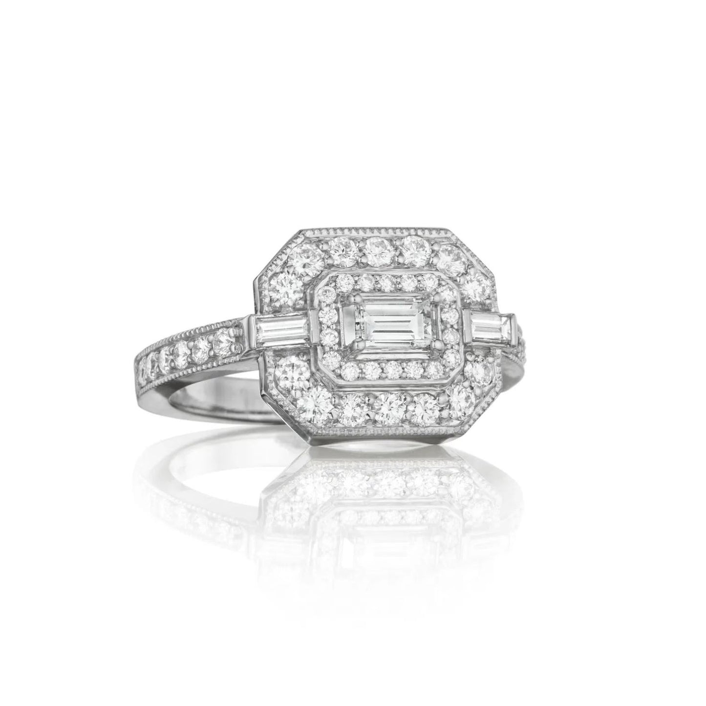 Art Deco Collection Emerald Cut Diamond Ring