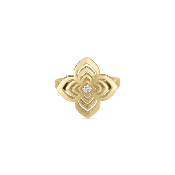Palazzo Ducale Carnevale Diamond & Polished Finish Flower Ring
