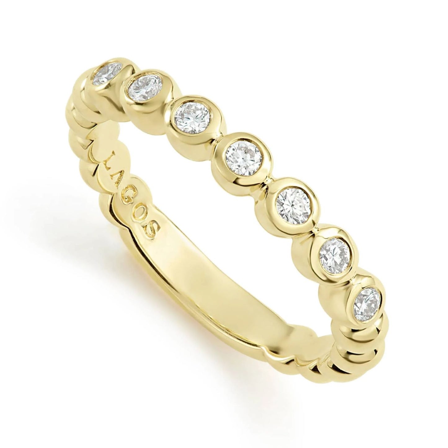 Caviar Gold Collection Diamond Stackable Ring