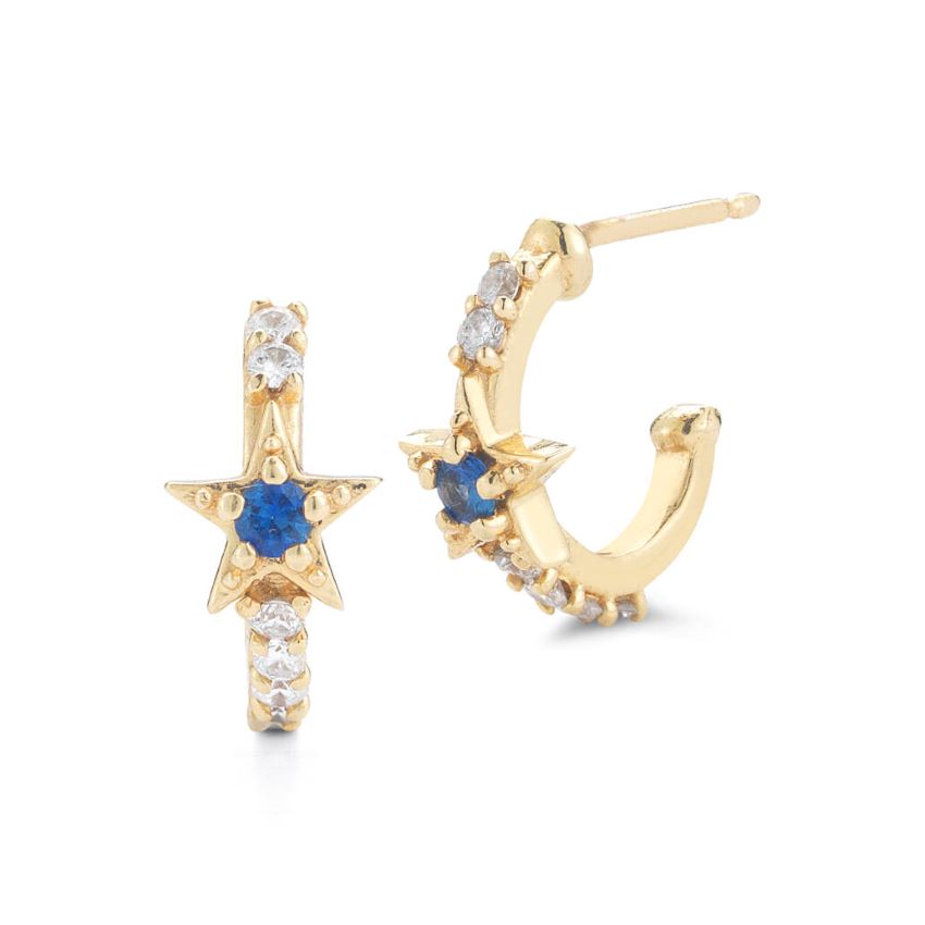 Blue Sapphire & Diamond Astra Earrings