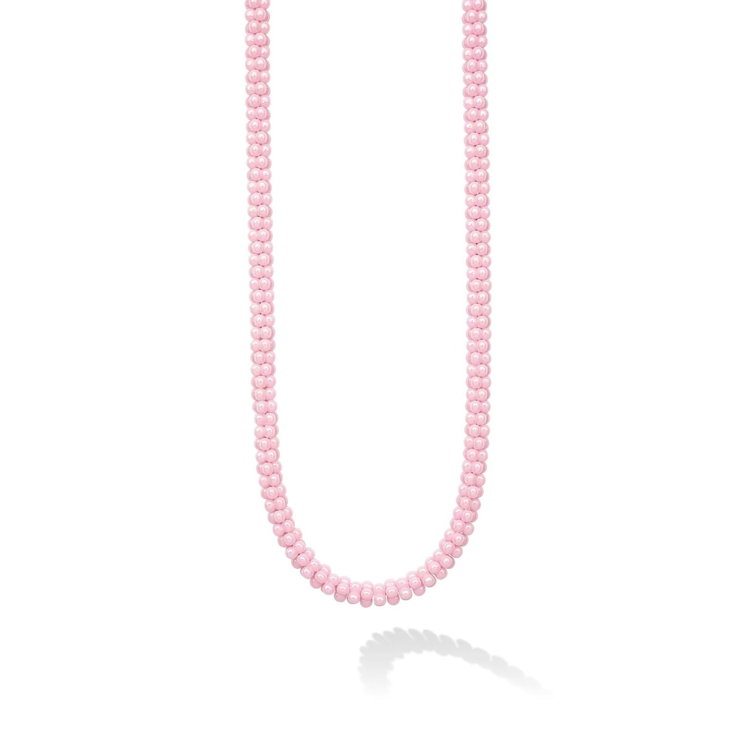 Pink Caviar Ceramic Beaded Necklace