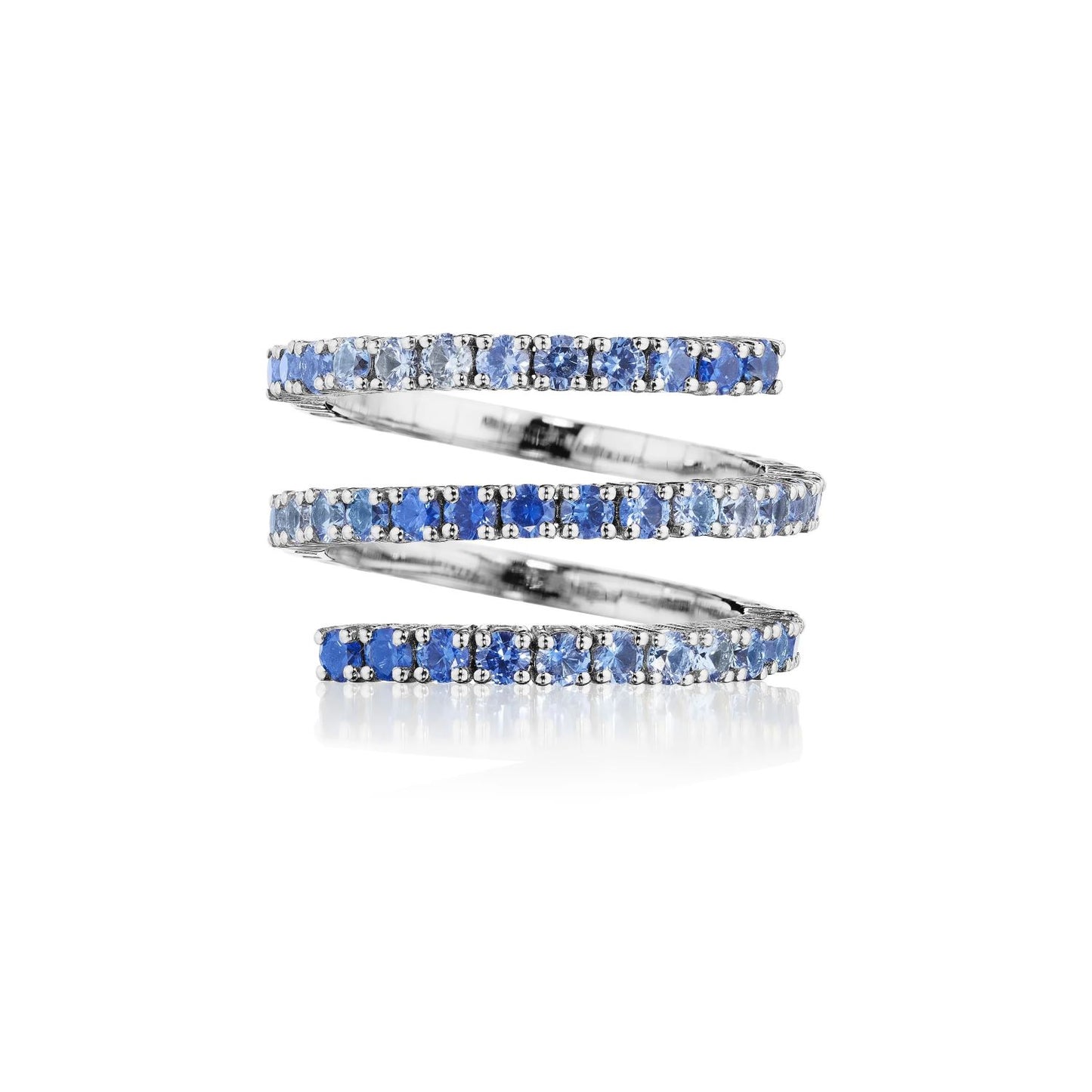 Ombre Blue Sapphire Spring Ring