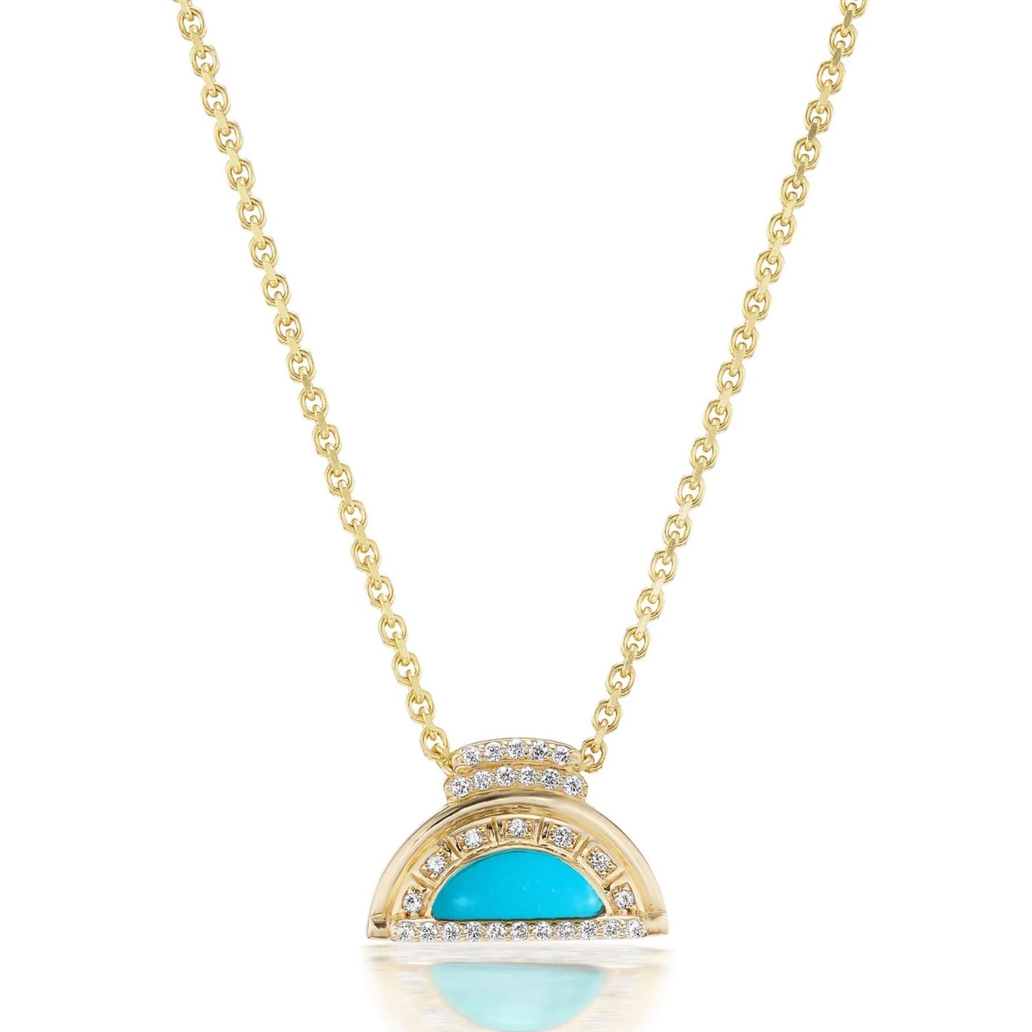 Dieci Collection "Alba" Inlay Turquoise and Diamond Necklace