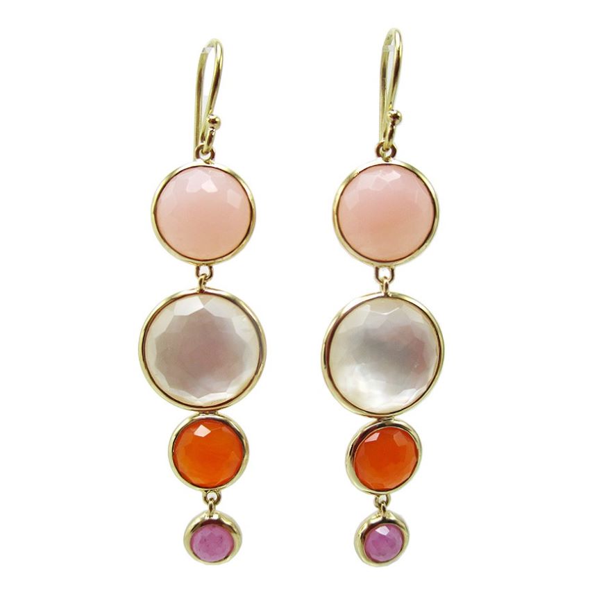 Lollipop Collection: Fire Rose Four-Stone Drop Earrings