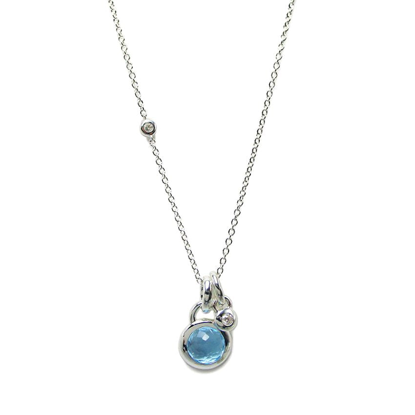 Lollipop Collection Blue Topaz & Diamond Necklace