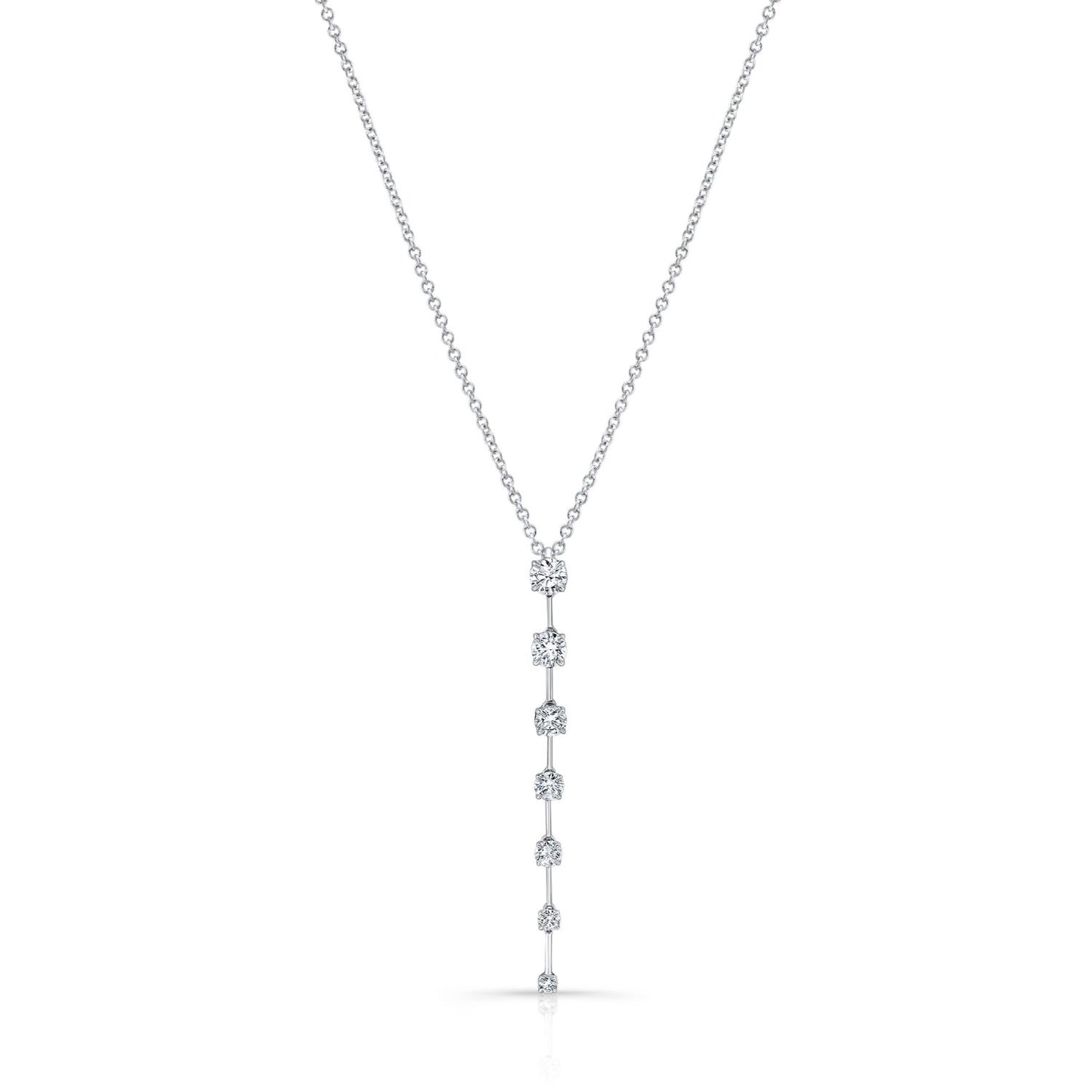 Graduated Diamond Bar Necklace