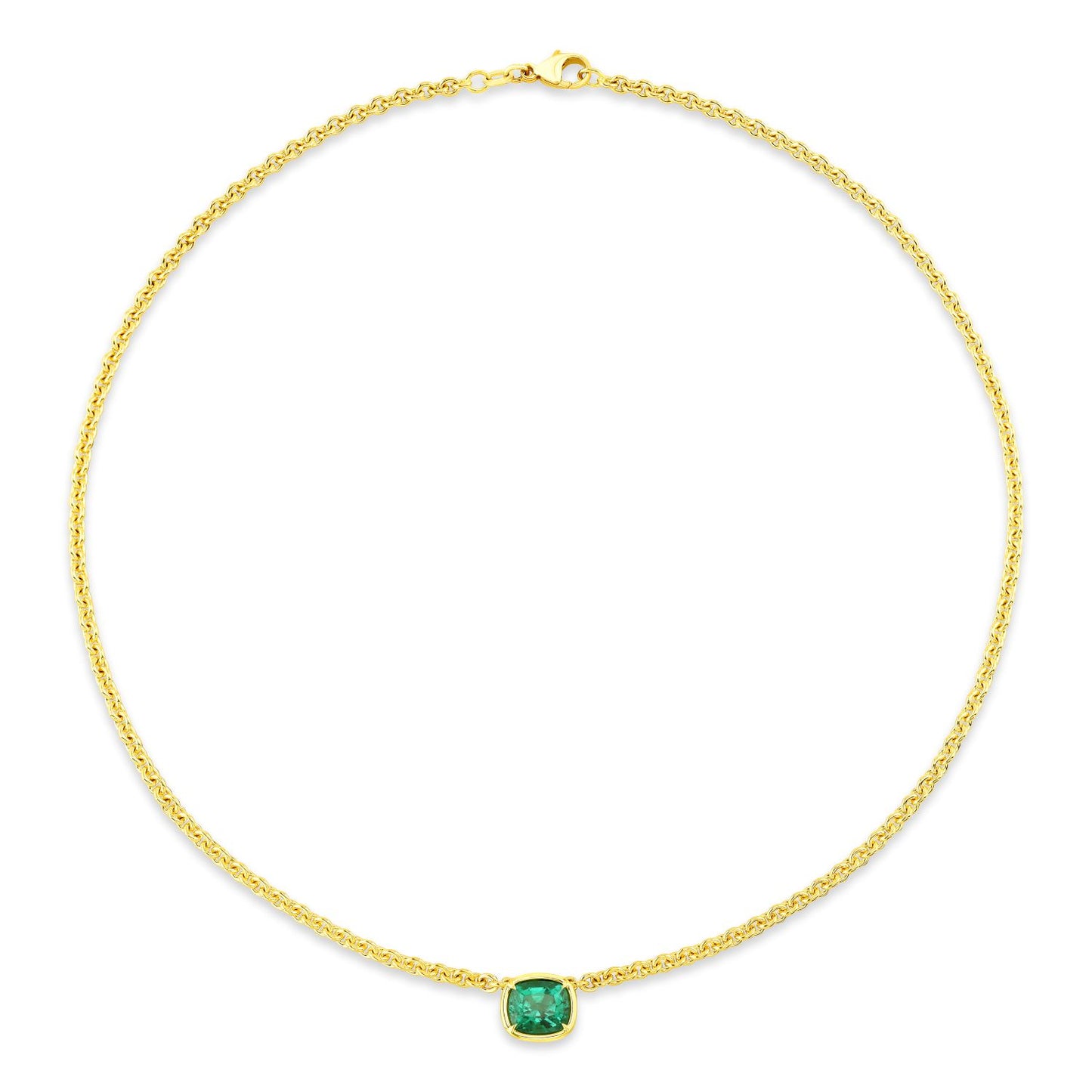 Cushion Cut Emerald Pendant