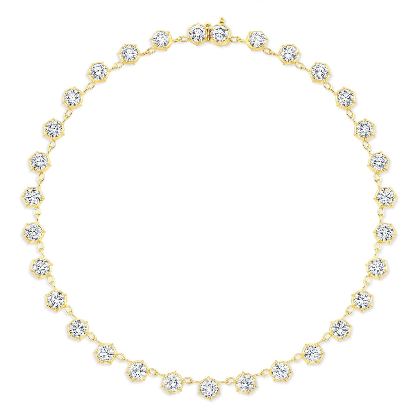 Diamond Line and Link Necklace