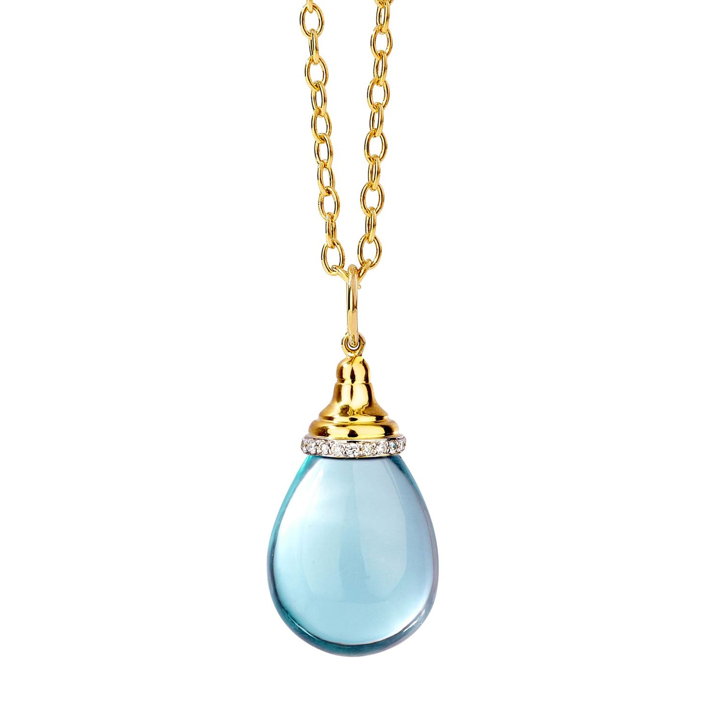 Mogul Collection Blue Topaz and Diamond Pendant