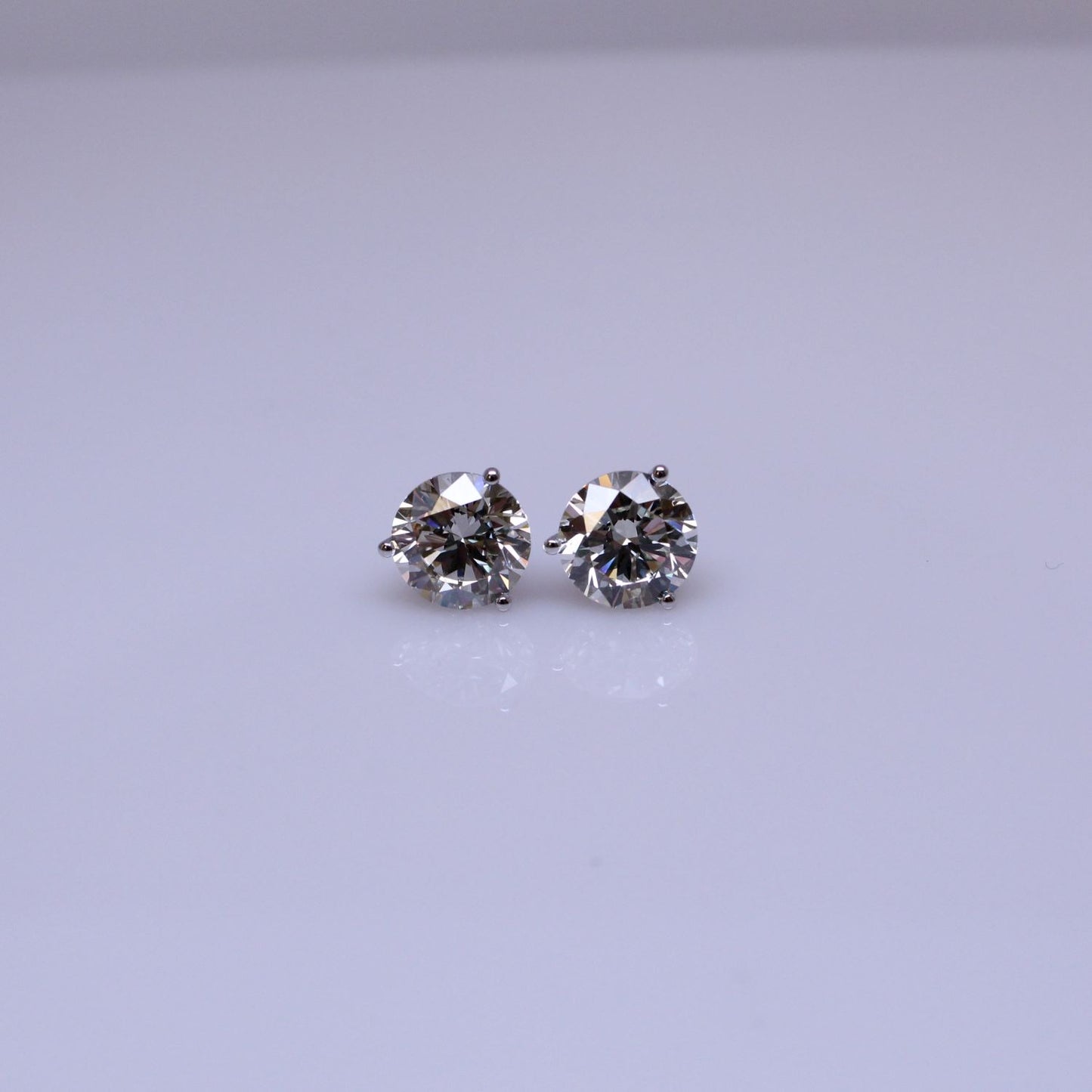 3-Prong Martini Diamond Stud Earrings