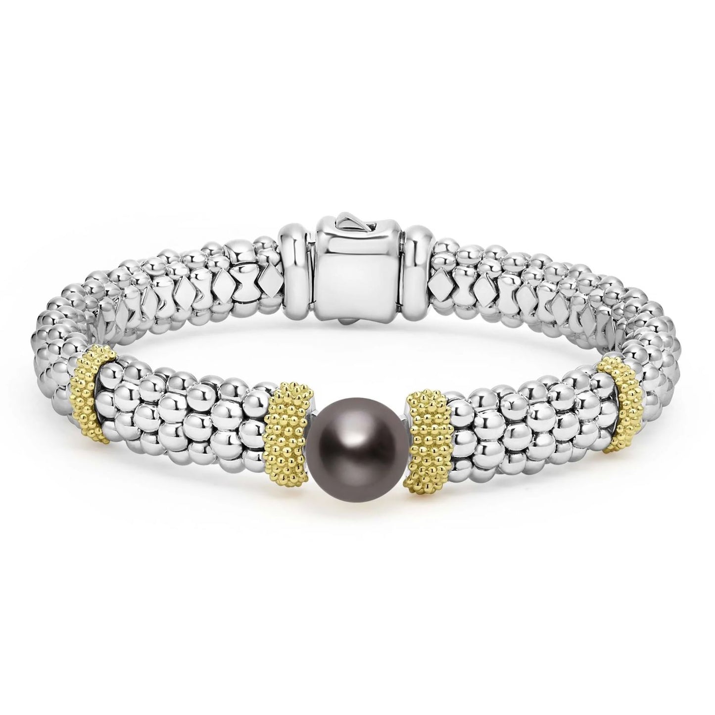 Luna Two-Tone Tahitian Black Pearl Caviar Bracelet