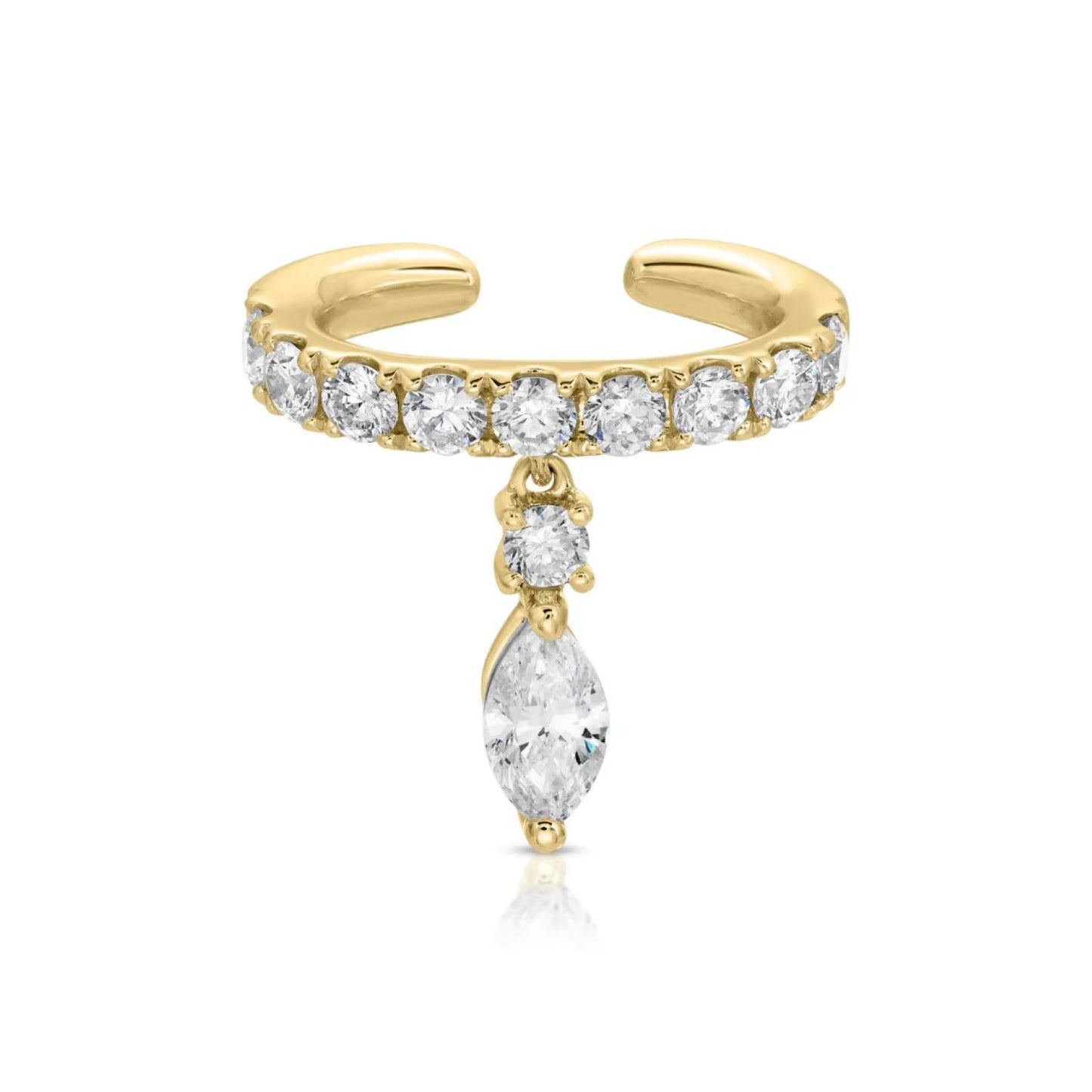 Daphne Ear Cuff With Marquise Diamond Drop