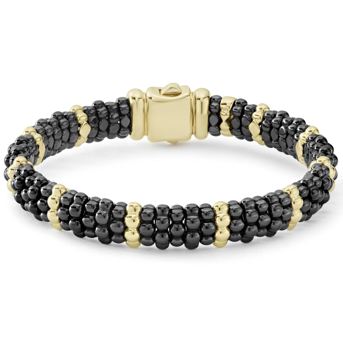 Black Caviar Collection Black Ceramic Station Bracelet